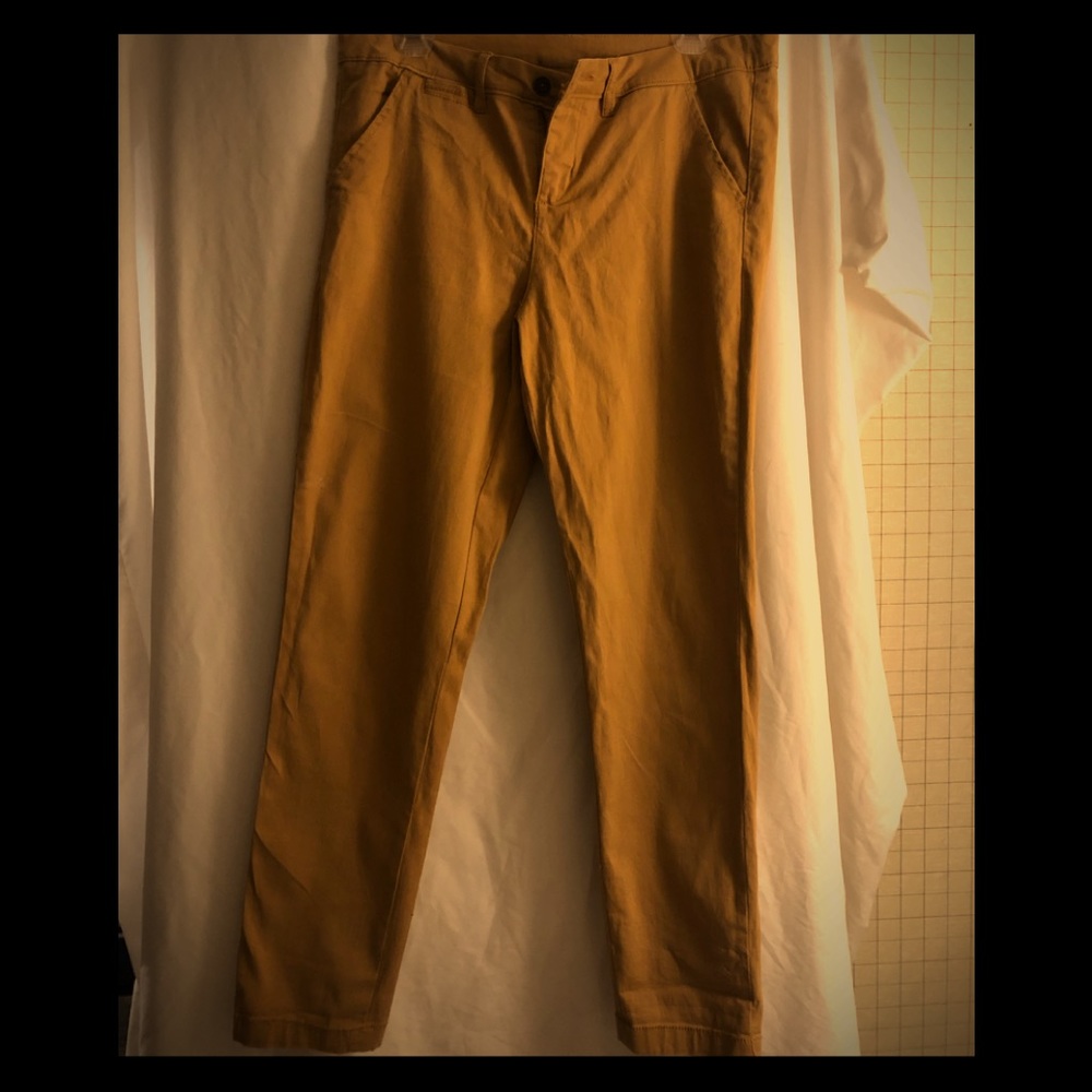 Camel/tan canvas pants ankle cut
